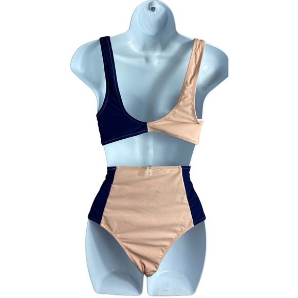 Cupshe Lost in The Dream Color Block High-Waisted Bikini Sz M Swimsuit 2 Piece - Picture 9 of 10